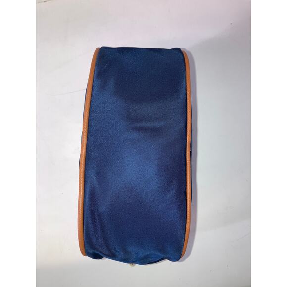 MICHAEL KORS, SMALL NAVY BLUE NYLON BROWN TRIM POUCH - Picture 8 of 16